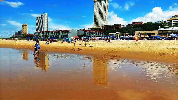 View from the beach during holiday season.