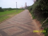 View from the promenade towards Inyoni Rocks Cabanas<br>(Toti Fun Train track can be seen on the left)