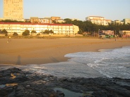 Inyoni Rocks Cabanas sea facing flats viewed from the rock pool also highlighting the wide sandy beach